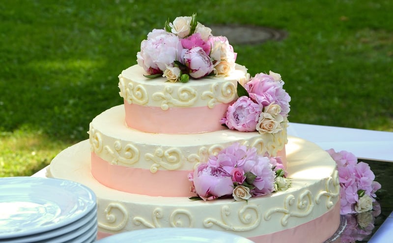 Wedding Cake with Gold Accents